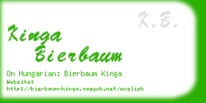 kinga bierbaum business card
